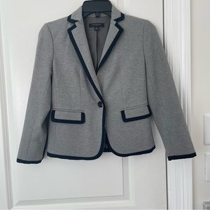 Ann Taylor Jersey Grey and Navy Blazer